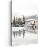 MuchoWow OBRAZ NA PLÁTNĚ Příroda - Zima - Stromy - Hory - Sníh 80x120 cm