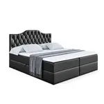 ALTDECOR AMERICKÁ postel s matrací H3 a lamelovým roštem – VILA-1 – 120 × 200 cm, vysoce lesklá černá