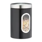 Relaxdays DÓZA Černá kov s okénkem 1,4 l
