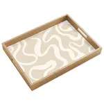 OnlyWow SERVÍROVACÍ PODNOS Linie - abstraktní - béžová - bílá - minimalistická 50x35 cm