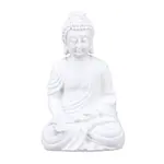 Relaxdays SOCHA Bílá Buddha polyresin mrazuvzdorná 30 cm