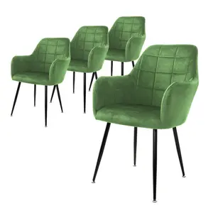 ML-DESIGN JÍDELNÍ ŽIDLE, sada 4 ks, šalvějový samet