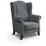 Beautysofa KŘESLO UŠÁK Leonardo šedé