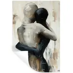 MuchoWow SAMOLEPKA NA ZEĎ Abstraktní - Láska - Černobílé - Moderní 80x120 cm