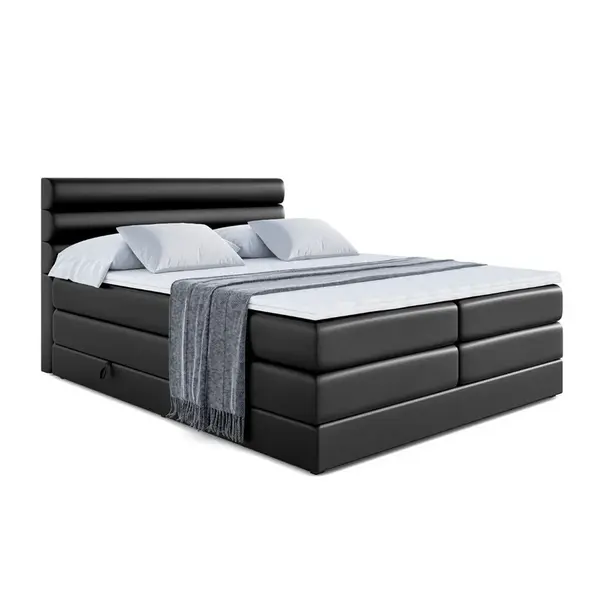 ALTDECOR POSTEL boxspring CELESTIA KING – 160 × 200 – H3/H4 – vysoce lesklá černá