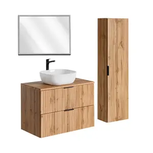 Petits-meubles KOUPELNOVÝ NÁBYTEK 80.6cm Adriel 2er-Set Dubové dřevo