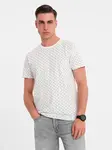 Ombre Men's full print knit shirt - white