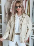 Kurtka damska jeansowa oversize JUSTDEM beżowa Dstreet
