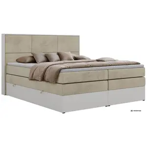 MKS POSTEL BOXSPRING DELVIT KING 200/200 - Béžová Samet - Topper Visco - H3