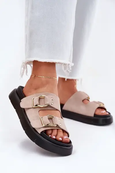 BIG STAR SHOES Dámské Sametové Sandały S Dekorativními Přezkami Big Star