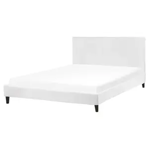 Beliani ČALOUNĚNÁ POSTEL 160/200 cm Bílá Fitou
