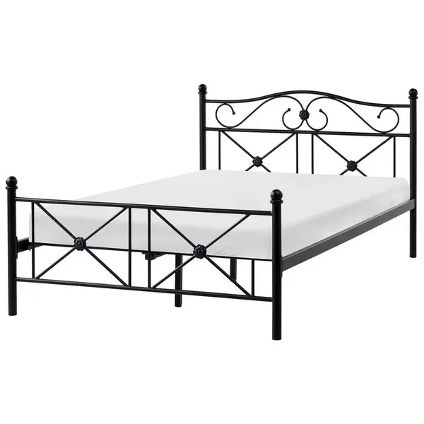 Beliani POSTEL s roštem 120/200 cm Černá Rodez