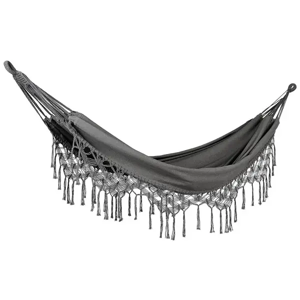 Beliani VISUTÁ SÍŤ Bavlna šedá Rocca
