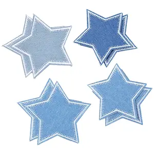 20Pcs 4 Styles Polyester Embroider Thread Iron on/Sew On Patches