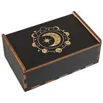 Rectangle Engraved Plywood Wooden Tarot Storage Boxes with Sliding Lid