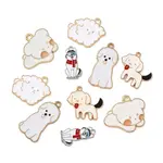 10Pcs 5 Styles Rack Plating Alloy Enamel Pendants