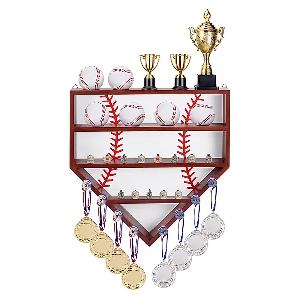Wall-mounted Pine Wood Organizer Display Stands for Championship Rings