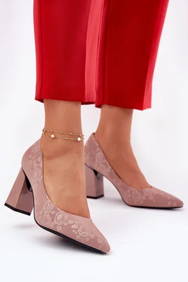Elegantní lodičky na podpatku v růžové Vinceza
