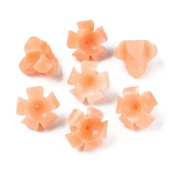 Two Tone Synthetic Coral Carved Beads
