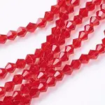 Red Glass Bicone Beads Strands