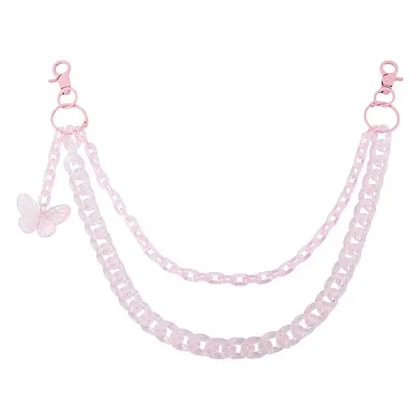 Acrylic Butterfly Layered Chain Belts for Jeans Pants