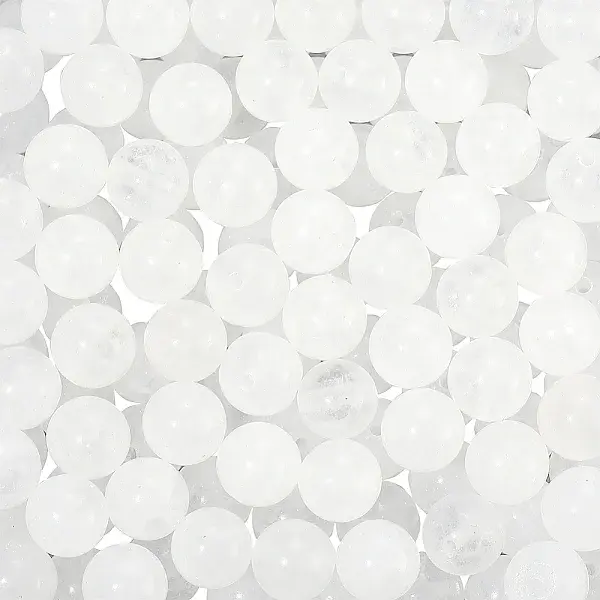 120Pcs Round Natural White Jade Beads
