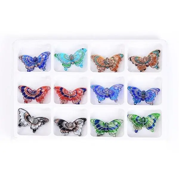 Handmade Silver Foil Lampwork Pendants