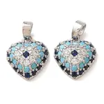 Brass Micro Pave Colorful Cubic Zirconia Charms