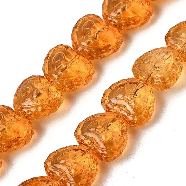 Baking Paint Transparent Glass Beads Strands