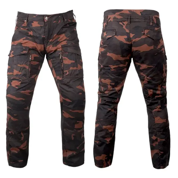 Pánské moto kalhoty BOS Cargo D Brown Camo 32