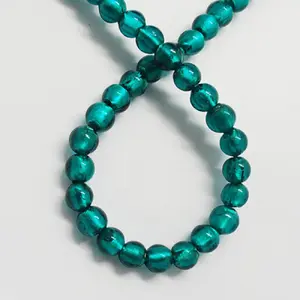 Handmade Silver Foil Glass Beads