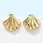 Brass Clear Cubic Zirconia Stud Earrings