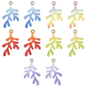 10Pcs Alloy Enamel Pendants