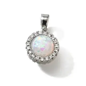 Brass Micro Pave Cubic Zirconia Pendants