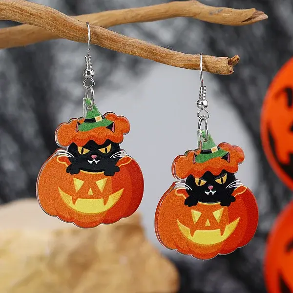 Halloween Pumpkin Alloy Dangle Earrings