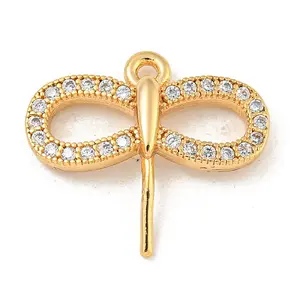 Brass Micro Pave Clear Cubic Zirconia Pendants