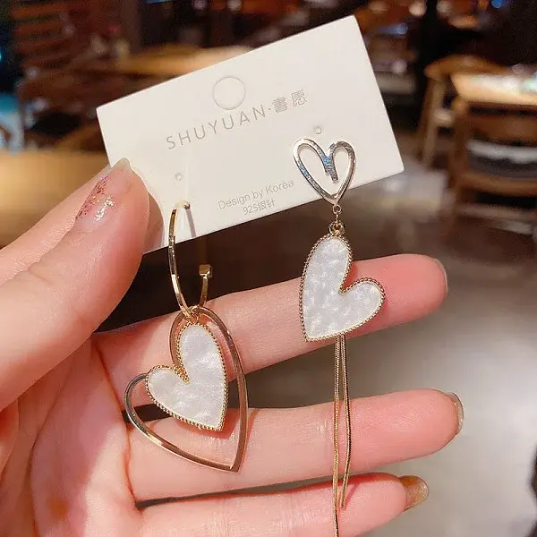 Alloy Enamel Dangle Stud Earrings