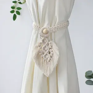 Handmade Macrame Leaf Curtain Tiebacks