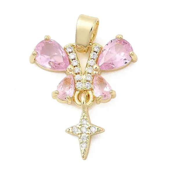 Brass Micro Pave Cubic Zirconia Pendants