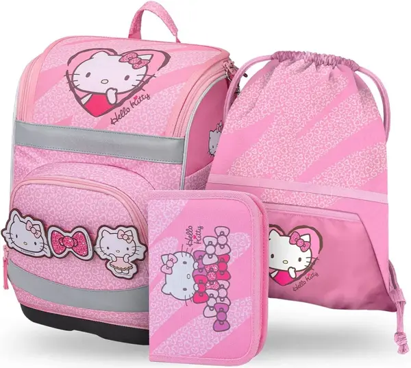 3 SET Zippy Plus Hello Kitty Sweet Leopard: aktovka, penál, sáček