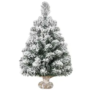HOMCOM MINI Umělý vánoční stromek 60 cm Umělý smrk se sněhem, špičky