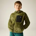 Dětská huňatá fleecová mikina dare2b powder khaki/černá 122-128