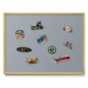 TULUP MAGNETICKÁ TABULE 80x60 cm zlatý rám – Olivová barva