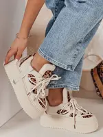 Dámské sneakersy na platformě s panterkou