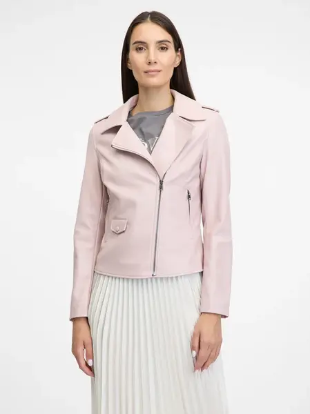 Světle růžová dámská koženková bunda ORSAY - Dámské