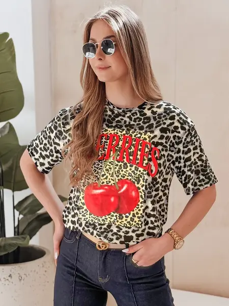 Dámské oversize tričko s leopardím vzorem