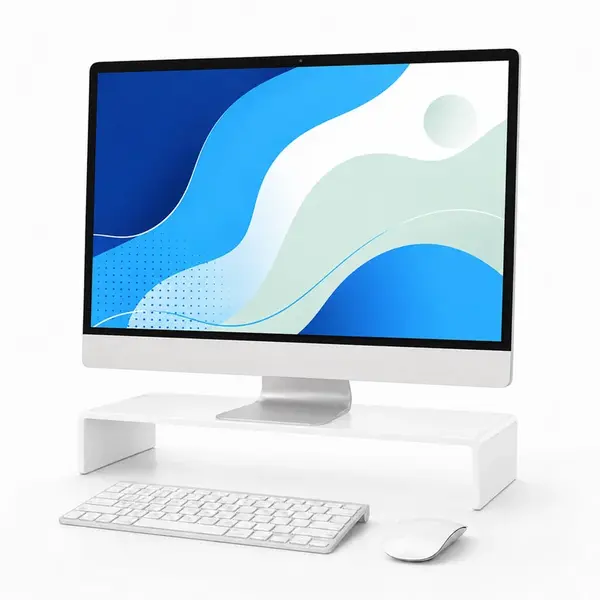 Relaxdays PODSTAVEC Bílý akryl na monitor
