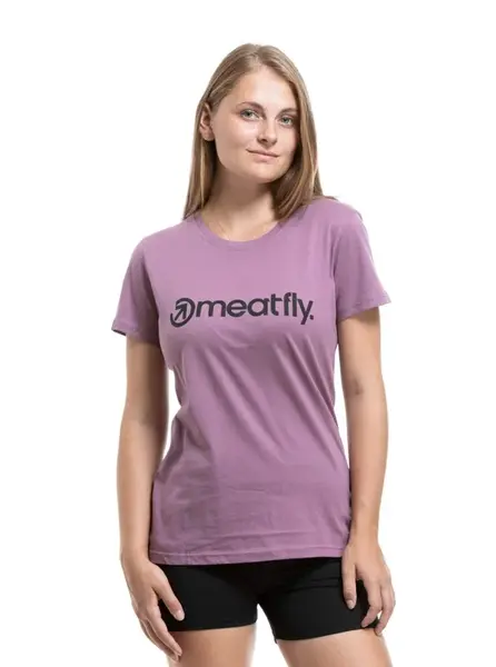 Dámské tričko meatfly mf logo fialová/černá l