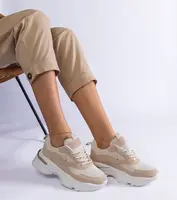 Gemre Beige sneakers with thicker soles Guerrera