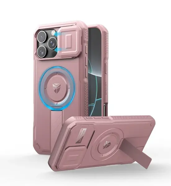 Dexnor MagSafe Kickstand Camprotector obal iPhone 16 Pro Max, růžový